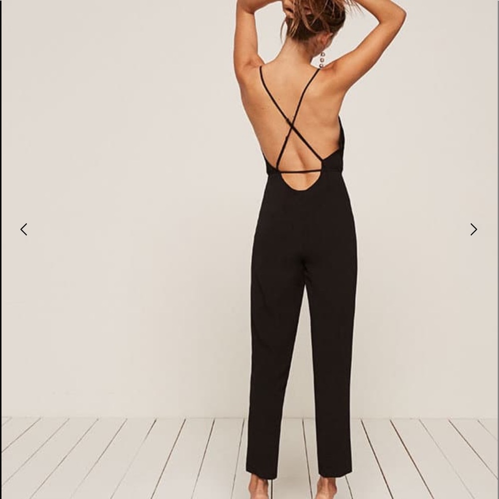 NWT Reformation Plantain jumpsuit black size 8